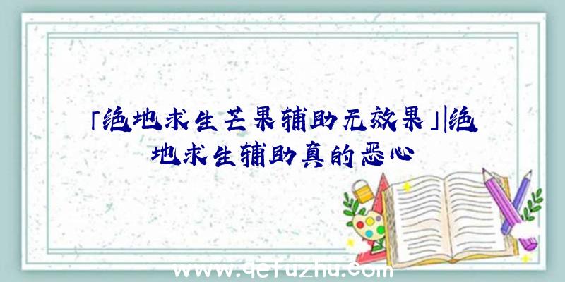 「绝地求生芒果辅助无效果」|绝地求生辅助真的恶心